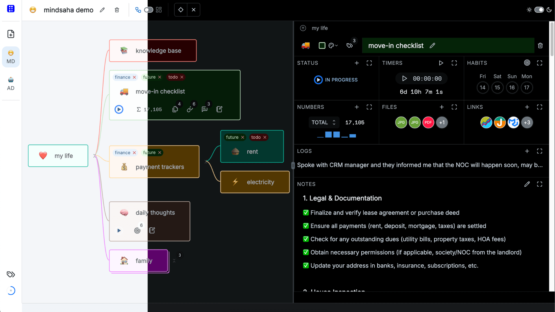 Mindsaha supports both light and dark mode