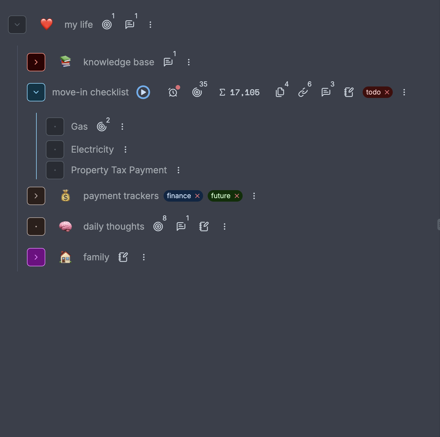 Mind map view mode